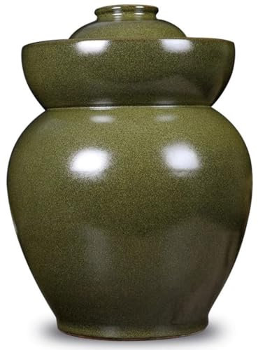 Jarra De Fermentación Antigua Sellada, Jarra De Caolín para Encurtidos Cocida A Alta Temperatura, Diseño Tradicional con Sello De Agua, Contenedor para Almacenar Granos(5kg/176.4oz)