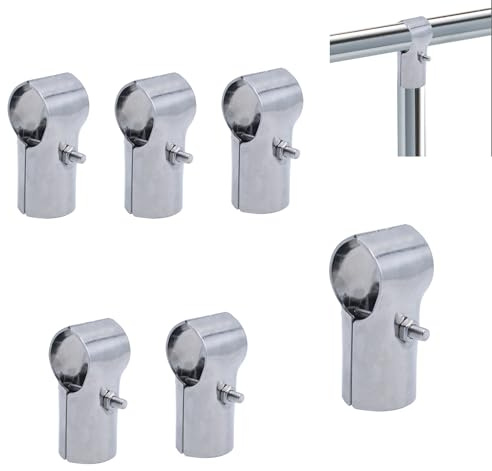 6 Stück T Rohrklemmen 32mm,T-Stück Rohrverbinder Edelstähle,Verstellbare Zaunklemmen Verbindungsstück T-Verbindung für Maschendrahtzaun und Geländer