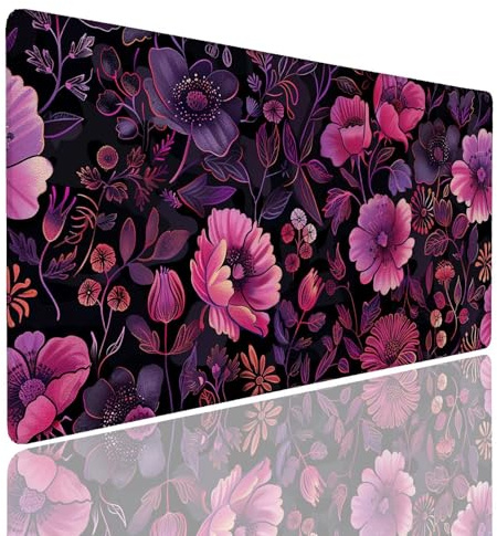 Tappetino per Mouse da Gaming, Tappetino Mouse Pad XXL Grande, Mousepad con Impermeabile e Antiscivolo, Lavabile Sottomano Copri Scrivania Ufficio, Tappetini Tappeto Mouse Mat 1200x600x4mm Purple (15)