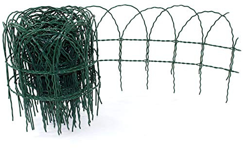 Actiasgear PVC Garden Border Fence 10 Metre x 250mm Green Decorative Lawn Edging