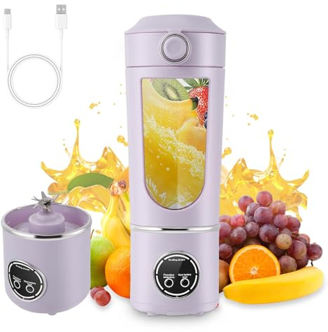Portable Blender, Mini Blenders for Smoothie, Strong Cutting Power with 12 Blades, 380Ml Traveling Fruit Veggie Juicer Cup for Home,Sport,Office,Camping