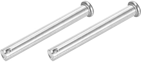 QUARKZMAN 2 Stück 12mm X 100mm Einloch Gabelkopfstifte Aus 304 Edelstahl Flachkopf Einloch Gabelkopfstifte Für Mechanikerreparatur Möbelmontage Industrielle Ausrüstung DIY Silber