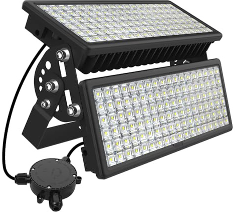 HOPEDAMAI 200W LED Strahler, 28000LM LED Flutlicht mit Abzweigdose | 6500K, IP67 Wasserdicht & Robust, Flimmerfrei, 10kV Blitzschutz. 180° verstellbar für Garten, Hof, Parkplatz