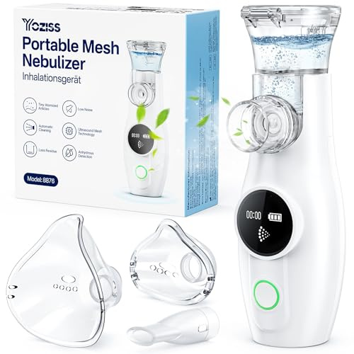 YOZISS Nebuliser Machine for Adults & Kids | Portable Nebuliser Rechargeable with Cleaning Function, mesh Nebulizer for Adults Kids Home Travel