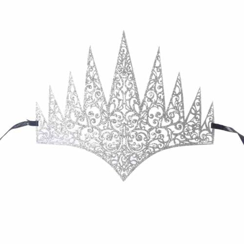 HOOLRZI Corona dorada de lujo, correa ajustable, bolas de máscaras, eventos temáticos, cómoda diadema para el pelo, corona hueca versátil para ocasiones festivas