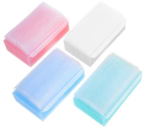 DIYEAH 4pcs Bath Body Brush, Double-Sided Sensory Brush for Coarse and Fine Sponge Surfaces, Gentle Reusable Shower Sponge for Bath and Cradle Cap Skin Care