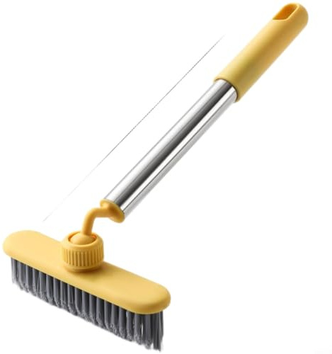 CWOQOCW Cepillo giratorio de 360 grados con cerdas en forma de V para esquinas y huecos de baño, herramienta de limpieza de mango largo, perla (naranja)