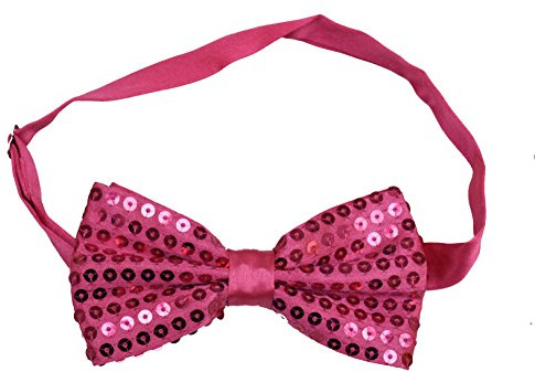 Scarlet Classic SATIN SEQUIN Dickie Bow Tie Fancy Dress Party Pretied Magic Clip On
