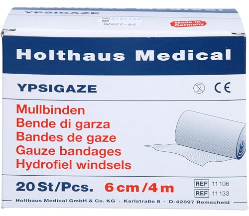 Holthaus Medical YPSIGAZE Mullbinden 6 cm x 4 m, 20 St. Binde