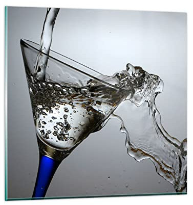 Vidrios decorativos Espumoso vidrio bebida Cuadro Sobre Vidrio Moderno 60x60cm Decoracion Salon Dormitorio Cocina Cuadros Pared Impresiones Grande Impresión en Cristal Wall Art Prints GAC60x60-1322