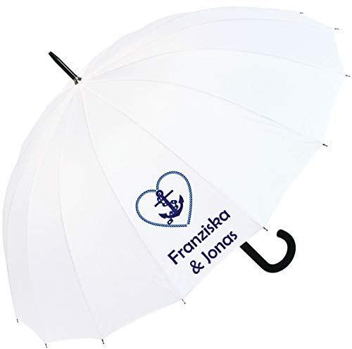 iX-brella 16-teiliger Hochzeitsschirm mit Automatik Ankerkette personalisiert mit Namen