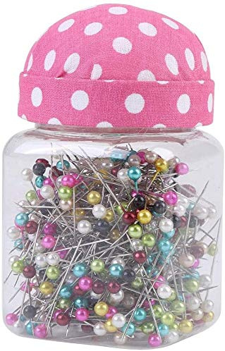 Stecknadeln Kunststoff Pearlized Head Straight Pin Ball Glas Straight Mehrzweck Nähclips mit Flaschenverpackung