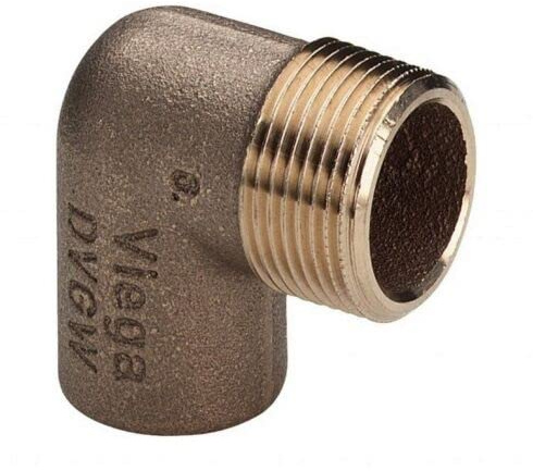 KNM Trade Rotguss Löt-Fitting Bogen Außengewinde 18 x 1/2 | DVGW zertifiziert, Kalt- und Warmwassernutzung, Kupfer, Heizungsversorgung, von 30 bis 110 °C