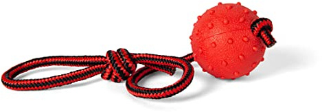 Hunde Ball Hundespielzeug Ball Am Seil - Gummiball Hundebälle Unkaputtbar Mit Schnur - Wurfball Für Hunde Mit Seil Es Entlädt Die Energie Und Den Stress des Hundes (Ball an Einer Schnur Rot)
