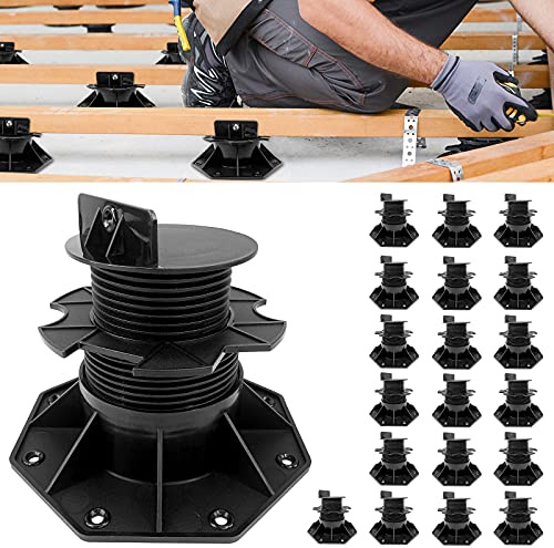 ACXIN Lot de 20 paliers de terrasse réglables en hauteur - Pour terrasse - 60-140 mm