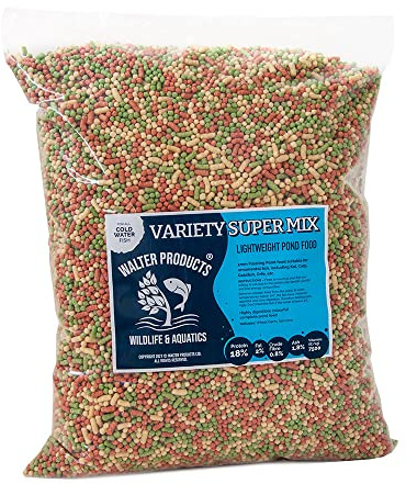 Walters Variety Super Mix (20L Refill Bag) | Pond Fish Food for Goldfish, Koi and all Cold Water Pond Fish | Floating Fish Food Pond Pellets and Sticks