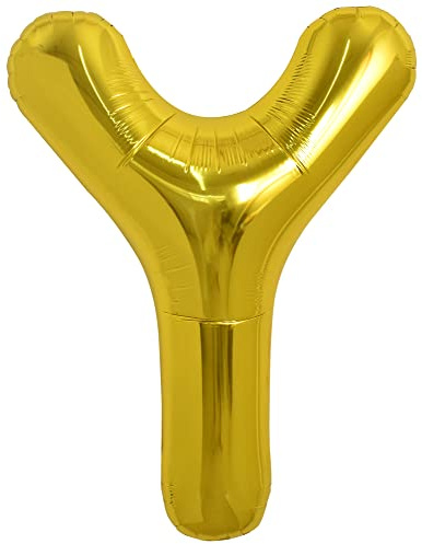 TONIFUL 40 Zoll große Goldfarbene Y Buchstabe Ballons Jumbo Helium Ballons, Folie Mylar Big Alphabet für Geburtstagsfeier Jubiläum Valentinstag Zubehör Dekorationen