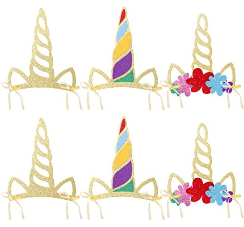Abaodam 12stücke Einhorn-partyhüte Aus Vergoldetem Kartonpapier Mit Glitzer Für Geburtstagsfeiern Und Babyshower Einhorn-mottopartyhüte Für Junge Mädchen Und Erwachsene