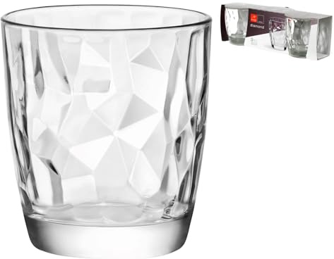 Bormioli Rocco Diamond Set 3 Bicchieri in Vetro, Acqua, cl30