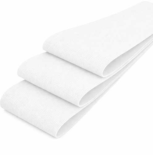 Trimming Shop Banda elástica plana de 75 mm de ancho, cinta elástica para coser ropa, ropa, costura, proyectos de manualidades, color blanco, 1 metro