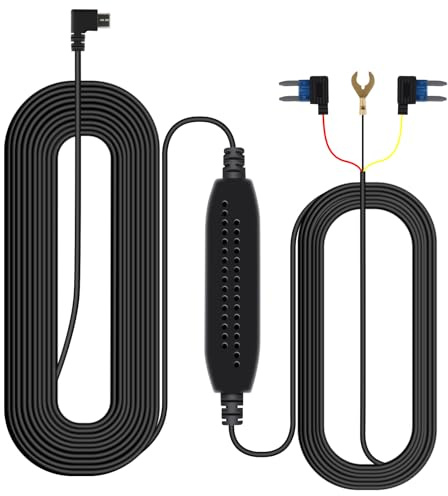 Vtopek Mirror Dash Cam Hardwire Kit with TYPE-C/USB-C Port for Dash Camera Dash Cam Rear View Mirror, 12V-24V to 5V Car Charger Power Cord 3M Cable