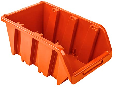 20x Stapelbox 230 x 120 x 160 mm – Stapelboxen Set - Sichtbox Sichtlagerboxen Lagerbox, Orange