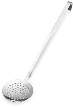 Forgast Edelstahl Schlitzlöffel | ⌀10cm | Abschäumerlöffel | Abseihlöffel | Edelstahlsieb | Metallsieb | Kochskimmer | Küchenskimmer | Sieblöffel | Skimmerlöffel | Skimmer zum Kochen