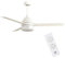 Grunkel - Ventilador de Techo con luz LED y aspas instalación reversibles blanco y madera de 132cm - SKYECO-52 - Mando a distancia. 6 velocidades. Temporizador 8h - 35W