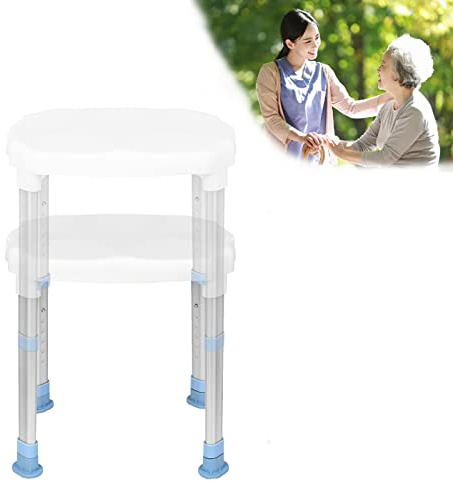 NAIZY Tabouret de Douche 70-90 cm Chaise de Douche réglable en Hauteur Aide à la Douche siège de Douche antidérapant en Aluminium et Plastique, pour Personnes âgées, Femmes Enceintes (Type A)