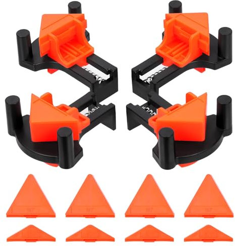 Mardatt 60/90/120 Degree Corner Clamps, Multi Angle Woodworking Right Angle Clamps Corner Clip Fixing Hand Tools Replaceable Right Angle Clamp for Welding Cabinets Photo Framing Cabinet