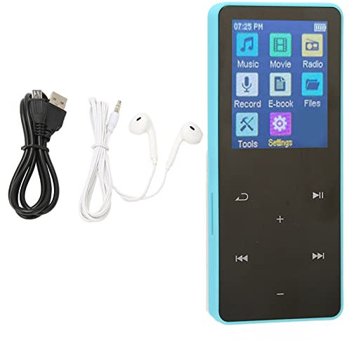 Lettore Mp3 Mp4, Lettore Musicale Bluetooth con Touch Screen da 1,8 Pollici, Lettore Portatile HiFi Loseless Mp4 Mp3 con Altoparlante per Corsa Sportiva, Espansione Supportata (Blu)