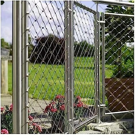 Verzinkter Maschendraht, 304 Edelstahl-Seilnetz, flexible Zaunrolle mit 2 mm Drahtdurchmesser, Maschenloch, 10 cm, Pflanzenkletternetz for Balustrade, Gartenfarm (2 mm Durchmesser, 1 x 1 m) ( Size : M