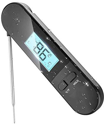 CAFFIA Meat Thermometer for Cooking Food Thermometer Digital Instant Read Kitchen Cooking Thermometer with Backlight LCD for Grilling/BBQ/Baking/Candy/Liquids/Oil