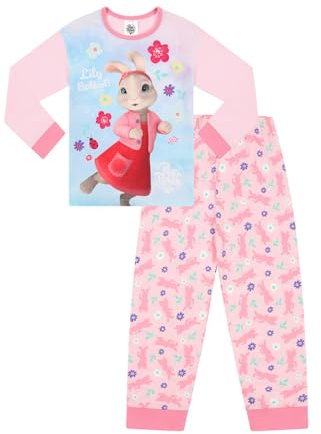 Peter Rabbit Girls Lily Bobtail Long Pyjama Set Easter Kids pjs (5-6 Years) Pink