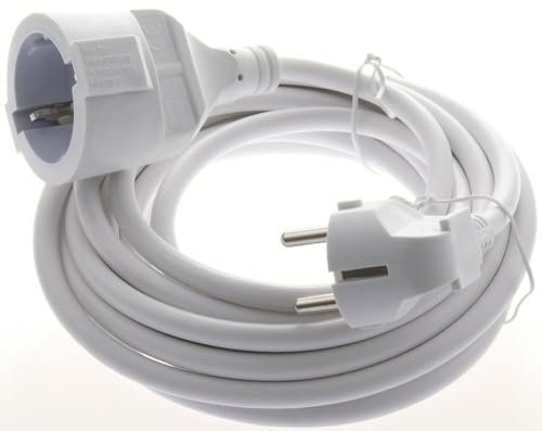 Verlängerungskabel Schuko-Verlängerung Schutzkontakt H05VV-F 3X1,5mm² IP20 Innenbereich Stromkabel mit Kindersicherung in schwarz/weiß 1-25m, Farbe/Länge:Weiß / 3m