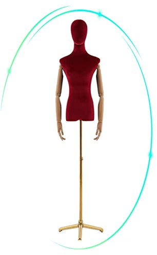 Schneiderpuppen-Schaufensterpuppen-Torso, Schaufensterpuppen-Ständer, Weiblicher Schaufensterpuppen-Torso, Halbkörper-Frauenkleiderform Mit Massivholzarm, Superfeine Faser-Schaufensterpuppe, Zum Deko