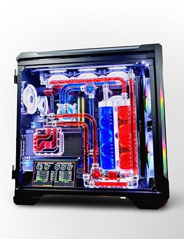 VIXIA High End Custom Watercooled Gaming PC - Intel Core i7 14700K - GeForce RTX 4080 DDR6X 16GB - DDR5 64GB 6000MHz - PCIe4.0 M.2 NVME 2TB - Black - VXF-20B Red and Blue