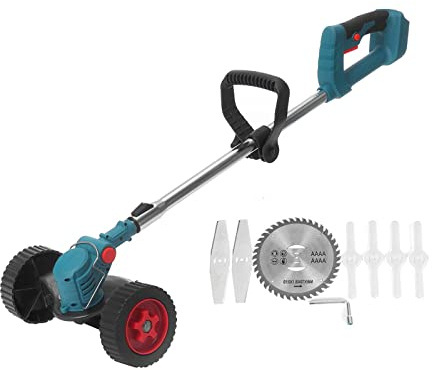 Tondeuse à gazon électrique sans fil 21 V - Longueur réglable - Outils de jardin pour jardin/pelouse (avec roue bilatérale)