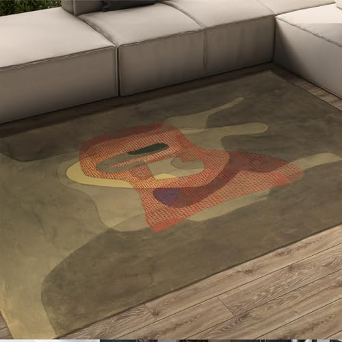 LANDERSION Alfombra de área Abstracta Vintage 60x90cmPaul Klee Art Rug para Sala de Estar Alfombra Suave de Pelo bajo Alfombras Lavables para Piso con Respaldo de Goma