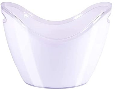 Crystal Ice Bucket Bar Set - Double Wall Insulated Stainless Steel Ice Drinks Bucket 8L with Lid, Tongs - Champagne Beer Bucket
