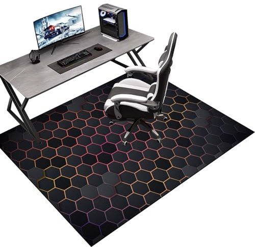 90 x 120 cm Alfombra Silla Ruedas Gaming Oficina, Alfombrilla protectora para silla de oficina, protección del suelo, Antideslizante, Alfombra Silla Escritorio para laminado, parqué, suelos duros
