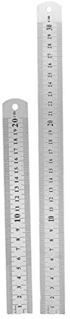 Operitacx 2pcs Stainless Steel Ruler Straight Edge Ruler for Woodworking Office School