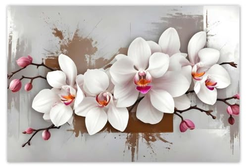 H10403M_NS1AL Stickers muraux Motif orchidée blanche 200 x 135 cm