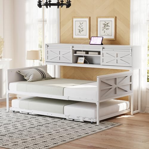 Sofá cama extensible con espacio de almacenamiento integrado y puertas correderas, convertible en dos plazas, ahorra espacio y es versátil en el salón o el dormitorio