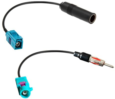 Kit 2 Pezzi Adattatore Antenna Fakra Z, Cavo Fakra a DIN, Adattatore Antenna Auto Maschio e Femmina a DIN, Cavo Coassiale Universale per Autoradio Aftermarket FM Radio HD GPS Sistemi Multimediali