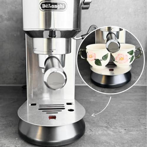 Abtropfblech aus Edelstahl für DeLonghi Dedica vergrößertes Abtropfgitter | ergrößertes Abtropfgitter, Platz für 2 Tassen, kompatibel mit EC 685 und EC 885, made in Germany