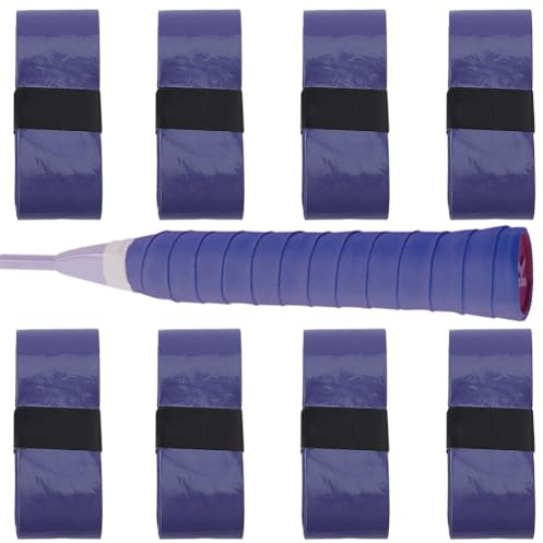 SOFPLATE 8 Paquete de Empuñaduras de Tenis Moradas Cinta de Agarre para Raqueta de Tenis Adhesivas Precortadas de Piel Sintética Antideslizantes Ligeras con Tacto Suave Absorbentes del Sudor Cinta de