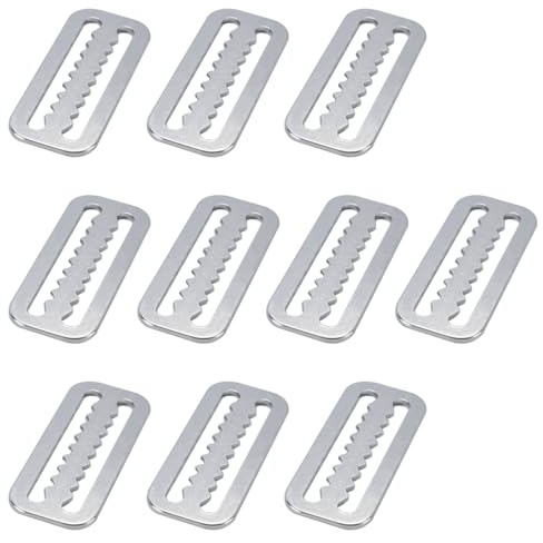 Hoite 10Pcs 2 Inch Diving Webbing Belt Slide Stopper Weight Retainer Clips with Teeth for Standard 5.2cm Webbing Belts Scuba Free Diving