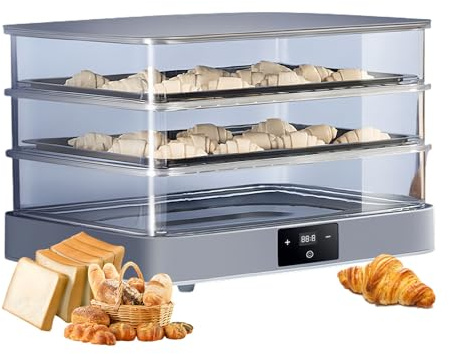 Glowdora Macchina per La Lievitazione del Pane con Temperatura E Tempo Regolabili, Scatola per La Lievitazione del Pane da 40 Litri, Controllo Automatico Dell'umidità E Fermentazione, per Pizza