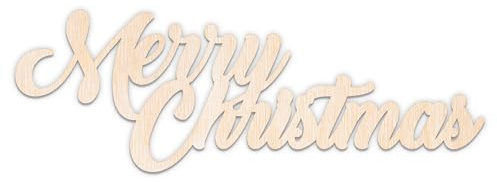 Creative Deco Personalisierte Merry Christmas Schriftzug | 5-100 cm | Weihnachtsanhänger aus Sperrholz oder MDF | Weihnachtsdeko Holz | Lasergeschnittene Sperrholzausschnitte für Decoupage